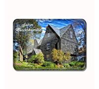 Gozisoci Aimant de réfrigérateur rectangulaire en verre cristal pour Salem Massachusetts Souvenir Décor Maison Cuisine Réfrigérateur Aimant de voyage