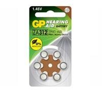 GP 6 piles Zinc Air 312-D6 (PR41) 1,45 V pour appareils auditifs