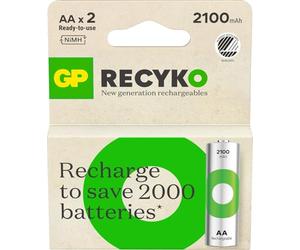 GP Batteries 223679 Blister 2 Batteries Rechargeables Stilo AA 2100 mAh Recyko