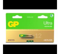 GP Batteries Ultra Alcaline GP24AU - Pile AAA Alcaline 1.5V, Pack de 12, Dimensions 44.5x10.5mm, Certification IEC 60086-2, Température -18°C à 50°C.
