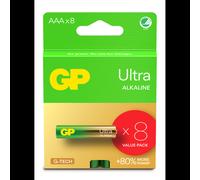 GP Batteries Ultra Alkaline GP24AU - Pile AAA Alcaline 1.5V - Lot de 8, Facteur de forme Cylindrique, Dimensions 44.5x1.05cm, Température -18°C à 50°C, Certification IEC 60086-2