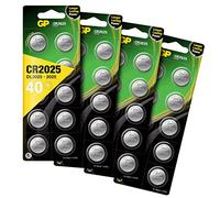 GP CR2025 Lot de 40 piles bouton au lithium 3 V CR 2025 Tension 3 V