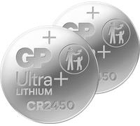 GP CR2450 2X - Pile bouton au lithium 3 V 24 x 5,0 mm, lot de 2
