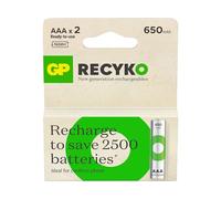 GP Lot de 2 piles rechargeables ReCyko 650 AAA Slim Pen Ni-Mh 1,2 V