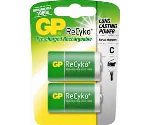 "GP Premium 2x Batterie Baby C ReCyko 1000x rechargeable 2600mAh HR14 Batterie R14"