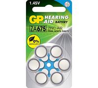 GP ZA675 Blister de 6 piles bouton zinc air compatible PR44/DA675X/AC675E