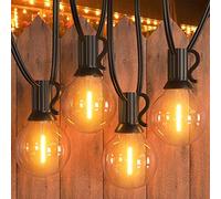 GPATIO Guirlande Guinguette Extérieur G40, 7.6M/ 25FT Guirlande Lumineuse Exterieure avec E12 12+1 LED Ampoules IP45 Imperméable, Blanc Chaud Chaîne Lumiere Exterieur pour Patio Fête Mariage