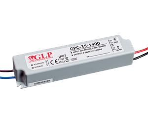 GPC-35-1400 - Bloc d'alimentation LED, 33,6 W, 1 400 mA, 9 à 24 V c.c., IP67