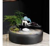 GPDNBIEU Fontaines de Bureau, avec lumière LED brumeuse et Roue hydraulique, for la décoration intérieure de Maison, Bureau Table Patio(G)