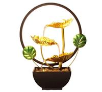 GPDNBIEU Fontaines de Bureau, Fontaine d'eau de Table en Feuille Lotus avec Anneau Lumineux LED, for Bureau à Domicile, décoration Salon ou Chambre Coucher