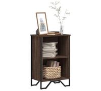 GPUTYGHN Bibliothèque marron aspect chêne 50 x 31 x 74,5 cm en bois avec 2 compartiments ouverts et pieds en métal, étagère stable pour ranger les livres et la décoration
