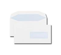 Gpv Boîte De 500 Enveloppes Blanches C6/C5 114x229 80g Fenêtre 40x110 Gommées