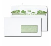 Gpv Boite De 500 Enveloppes Extra Blanches 100% Recy s Dl 110x220 90 G/M² Fenêtre 45x100 Bande De Protection