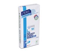 GPV Enveloppe blanche DL 110 x 220 mm 90g sans fenêtre - autocollante bande protectrice - Lot de 50