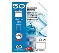 Paquet de 50 enveloppes blanches C6 114x162 75 g/m² bande de protection
