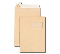 GPV - Paquet de 50 Sac à soufflet - Format C4 (229x324x30 mm), fenêtre de 100x50 mm, qualité papier kraft : 120 g/m2 - Certifié PEFC