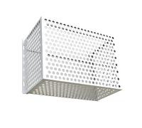 GQPEYAG Cache for Climatiseur en Métal Perforé,Écran D'intimité Extérieur | Conception perforée creuse for circulation,panneau métal antirouille,usage résidentiel(White four sides bottom,3P)