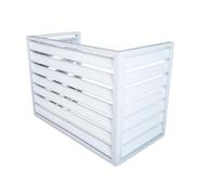 GQPEYAG Enceinte Clim Aluminium À Pers, Cache Climatiseur Extérieur | Pers lamellés for circulation air, cadre alliage alu, arrière cour résidentielle(White,3 P Three)