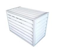 GQPEYAG Enceinte Clim Aluminium À Pers, Cache Climatiseur Extérieur | Pers lamellés for circulation air, cadre alliage alu, arrière cour résidentielle(White,3 P Four)
