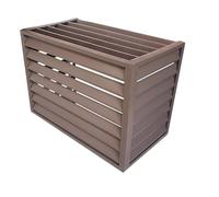 GQPEYAG Enceinte Clim Aluminium À Pers, Cache Climatiseur Extérieur | Pers lamellés for circulation air, cadre alliage alu, arrière cour résidentielle(Brown,1.5 P Four)