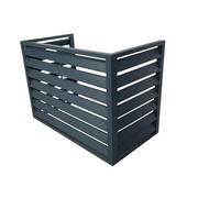 GQPEYAG Enceinte Clim Aluminium À Pers, Cache Climatiseur Extérieur | Pers lamellés for circulation air, cadre alliage alu, arrière cour résidentielle(Gray,1.5 P Three)