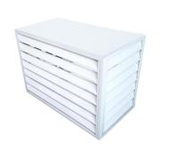 GQPEYAG Enceinte Clim Aluminium À Pers, Cache Climatiseur Extérieur | Pers lamellés for circulation air, cadre alliage alu, arrière cour résidentielle(White,1.5 P Four Flat)