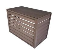GQPEYAG Enceinte Clim Aluminium À Pers, Cache Climatiseur Extérieur | Pers lamellés for circulation air, cadre alliage alu, arrière cour résidentielle(Brown,1.5 P Four Flat)