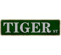 GQWJKSZ Plaque en métal Tiger St, vintage, rétro, en aluminium, avec citations, pour bureau, maison, cuisine, jardin, pub, club, décoration, 10 x 40 cm