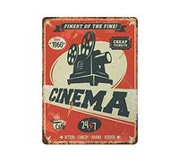 GQWJKSZ Plaque métallique en étain pour cinéma, film le plus fin des films, Art suspendu, peinture en fer rétro, décoration murale pour la maison, la cuisine, le jardin, le Garage, 16x12 pouces