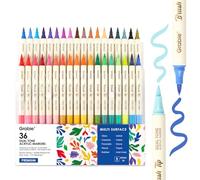 Grabie 72 couleurs de marqueurs à peinture acrylique, ensemble de marqueurs acryliques à pointe pinceau souple, stylos à peinture pour bois,fournitures artistiques pour bricolage et loisirs créatifs