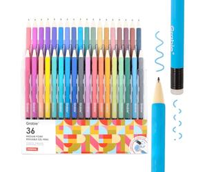 Grabie Lot de 36 stylos à encre gel effaçables, 36 couleurs, stylos à encre gel pour faire disparaître les erreurs, encres de couleurs assorties pour dessin, écriture, planificateur, stylos gel pour