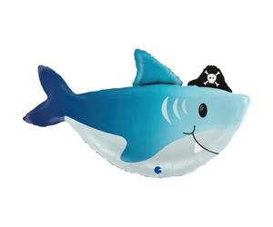 Grabo Balloons - Ballon Aluminium Requin Pirate 74X42CM Bleu