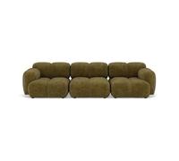 Grace - canapé modulable 3 places en velours texturé - Vert Olive
