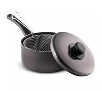GRACE KITCHEN Cookware Poêle à friteuse antiadhésive avec panier et couvercle en aluminium (22 cm)
