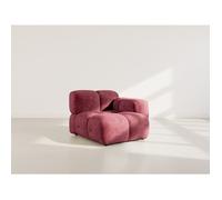 Grace - module d'assise droit en velours texturé - Prune