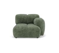 Grace - module d'assise droit en velours texturé - Vert sauge