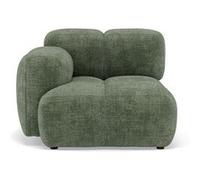 Grace - module d'assise gauche en velours texturé - Vert sauge