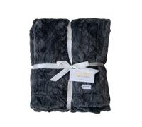 GRACED SOFT LUXURIES Couverture en Fausse Fourrure Anthracite Extra Large | Ultra Douce et Moelleuse 152,4 x 203,2 cm | Confortable, épaisse et Chaude | Parfaite pour Le lit, Le canapé et la détente