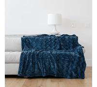 GRACED SOFT LUXURIES Couverture surdimensionnée, Chaude, élégante, Douce et Confortable, en Fausse Fourrure, 152,4 x 203,2 cm, Bleu Marine