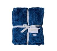 GRACED SOFT LUXURIES Grande Couverture Super Douce, Chaude et élégante en Fausse Fourrure pour la Maison, 127 x 152 cm, Bleu Marine