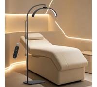 GraceGlow Lampe Extension de Cils, Lampe Demi Lune Esthétique LED sur Pied | Lampe Esthétique avec Support Téléphone, Luminosité Réglable 3 Couleurs, pour Institut Beauté, Maquillage, Tatouage