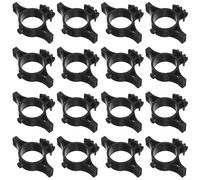 GRADENEVE 20 Pièces Isolateur de Clôture Électrique Noir pour Poteau de 32 Mm, Plastique Technique, Conception à Pince Structure Anneau, Flexible à 360°, Résistant la Corrosion, pour Clôture