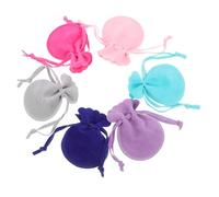 GRADENEVE 6 Pochettes à Bijoux à Cordon en Tissu Velours, Lot de 6 Petits Sachets Présents pour Boucles D'oreilles et Bagues Fermeture à Cordon, pour Emballage