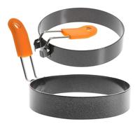 GRADENEVE Anneaux à Œufs Ronds en Acier Inoxydable Réutilisables et Antiadhésifs, Lot de 2 Pièces, pour Cuisson Omelette et Pancakes Maison