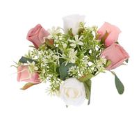 GRADENEVE Bougie à Fleurs Artificielles D'anneau, Couronne de Bougie de Fleur en Soie, Facile à Placer, Solide, Décoration Rustique pour Table de Mariage