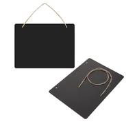 GRADENEVE Étiquettes Tableau Noir Double Face 2 Pcs 23 X 17 Cm en Panneau Haute Densité avec Surface Effaçable Craie pour Maison, Bureau et Décoration, Panneau Tableau Noir Suspendu