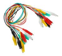 GRADENEVE Jeu de Cordons de Test Laboratoire 45 Cm pour Travaux de Test Électrique en 10 Pièces Fils de Connexion en Cuivre Pvc et Pinces Crocodiles Double Extrémité