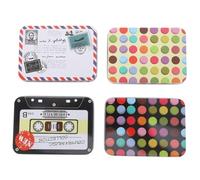 GRADENEVE Lot de 4 Petites Boîtes Rectangulaires en Tôle Légère et Portable pour Rangement de Cartes Design Créatif et Innovant pour Usage Quotidien