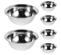 GRADENEVE Lot de 6 Coupelles Dessert en Acier Inoxydable 304 Argenté, Capacité 500ml, Design Moderne Rond, Résistant à Haute Température, pour Réunions Familiales et Événements