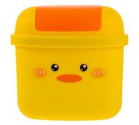 GRADENEVE Mini Poubelle de Comptoir Jaune, Corbeille de Bureau Compacte en Plastique, Récipient de Stockage Pratique pour Maison, Chambre Cuisine, Petite Poubelle de Table Décorative